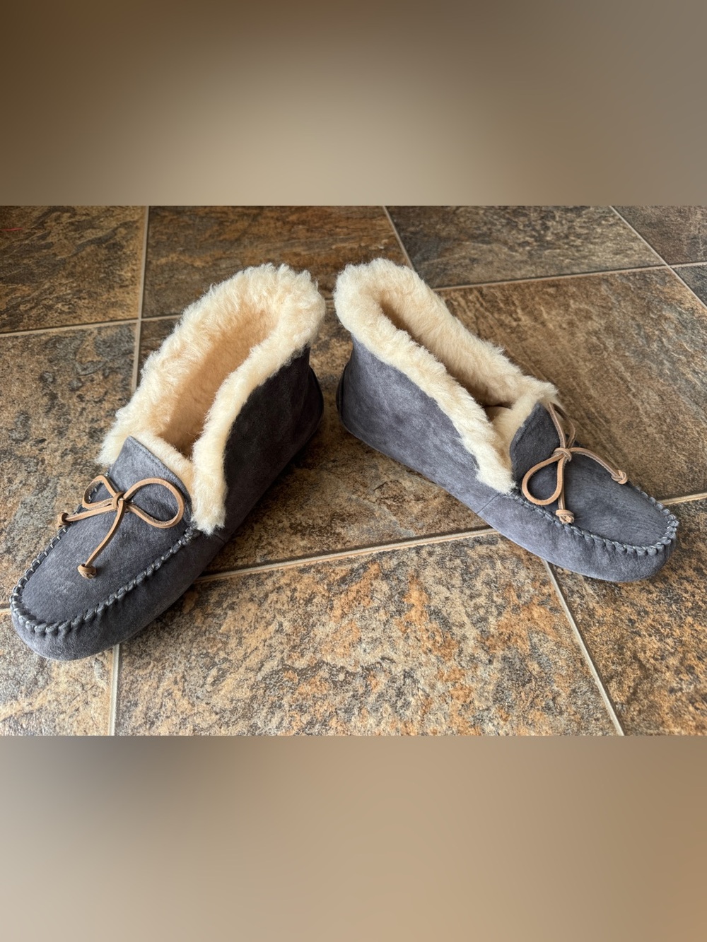 NEW!!! UGG Alena Suede Shearling High Top Slip-On Slippers- Gray Women’s Size 10